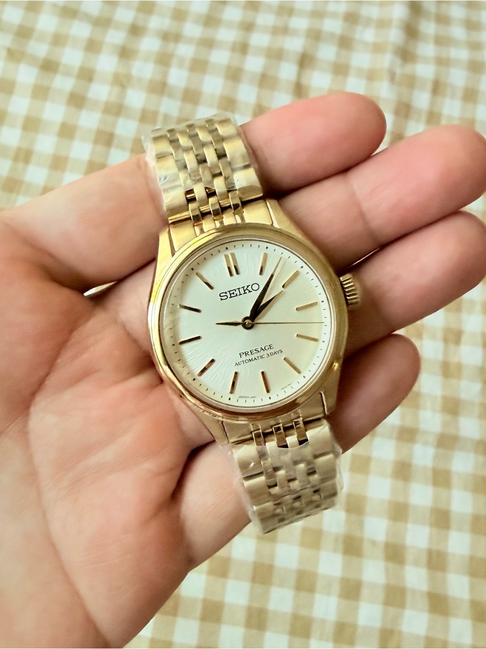 🥝Seiko Presage Classic Series 36mm Gold Tone "Edo Silk" SARX132 / SPB524 BNIB